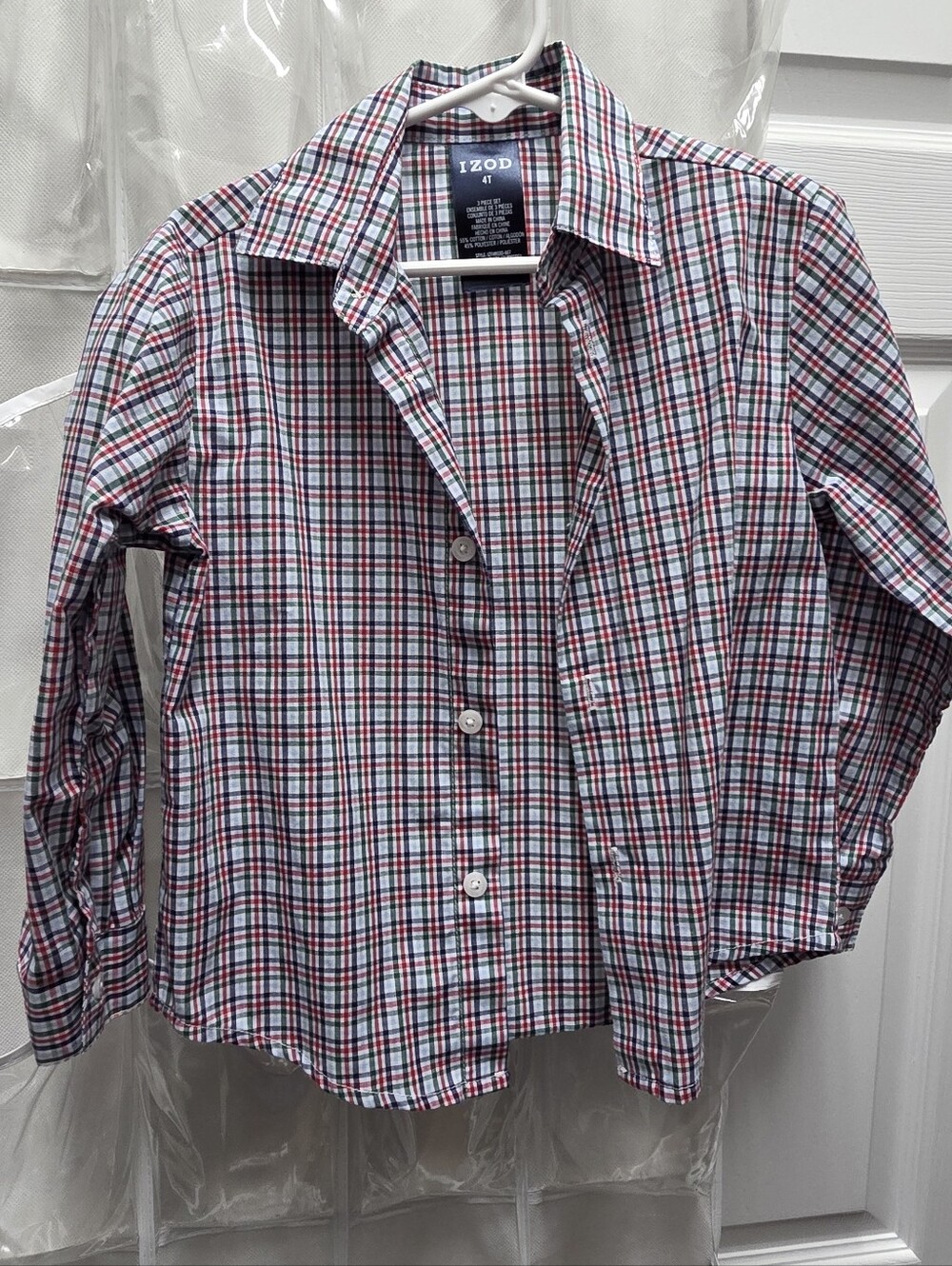 IZOD Boys Plaid Button-Down Shirt – Size 4T